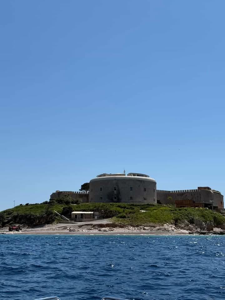 Mamula Island stop on Blue Cave speedboat tour